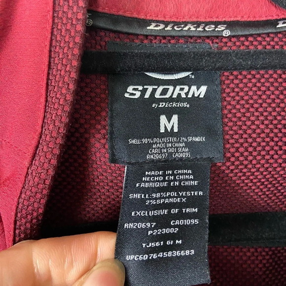 Dickies STORM Softshell Jacket Water Resistant Dark Red Men's Sz M - Picture 7 of 11